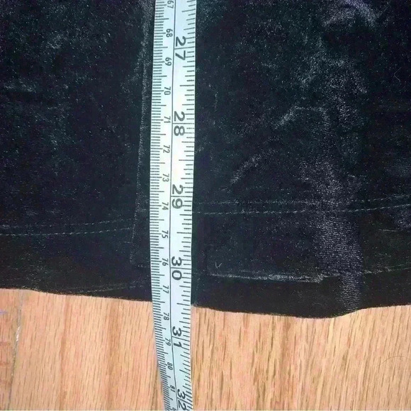 Vintage Y2K Whimsigoth Crushed Velvet Black Maxi Skirt Grunge Witchy Medium - Picture 4 of 5